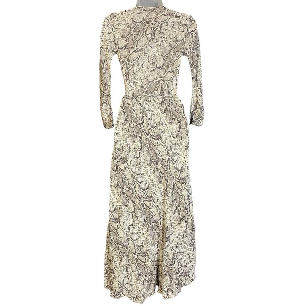 Reformation Jaz Python Snakeskin Print Wrap V-Nec… - image 3